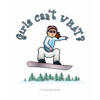 Red Female Snowboarder Tshirts