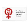 Red Feminism Symbol Custom Shipping Label