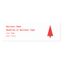 Red Festive Tree. Red and White. Christmas. Business Card