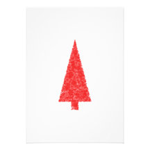 Red Festive Tree. Red and White. Christmas. Custom Announcement