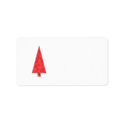 Red Festive Tree. Red and White. Christmas. Personalized Address Labels