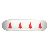Red Festive Tree. Red and White. Christmas. Skate Board Decks