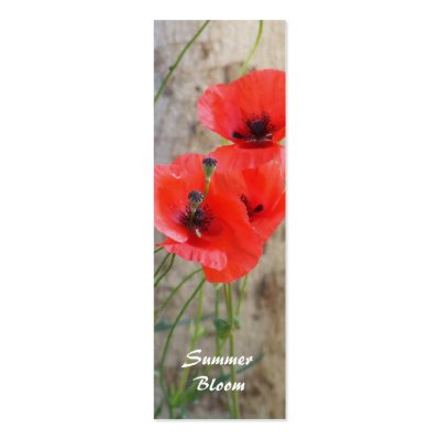 Red Field Corn Poppies Bookmark Business Card by kit2008