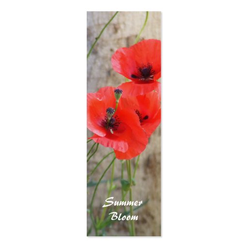 Red Field Corn Poppies Bookmark Business Card