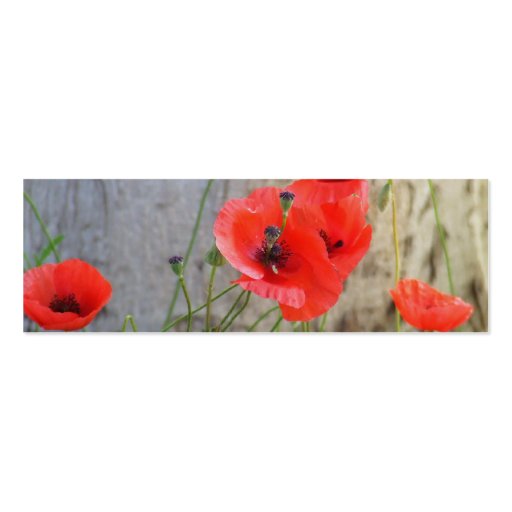 Red Field Corn Poppies Bookmark Business Card (back side)