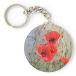 Red Field Corn Poppies Keychain