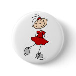 Red Figure Skater Button