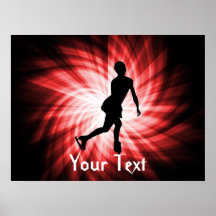 Red Figure Skating Poster