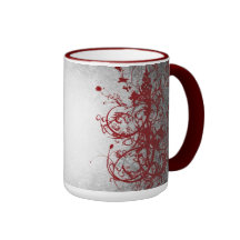 Red Filigree Coffee Mug