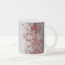 Red Filigree Frosted Mug