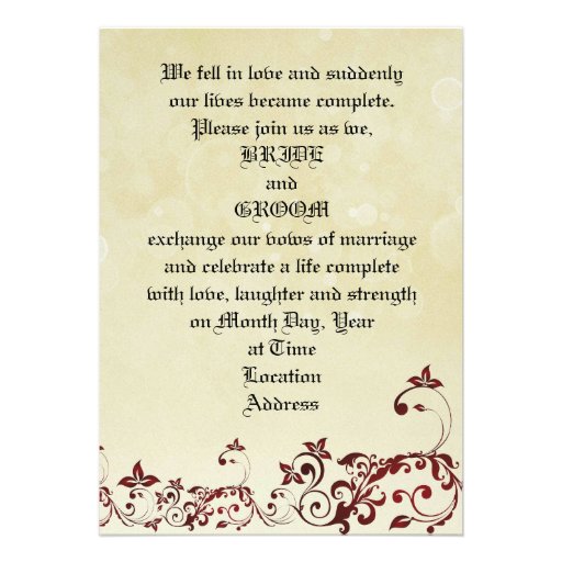 Red Filigree Wedding Invitation