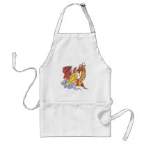 red fire-breathing dragon apron