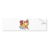 red fire-breathing dragon bumper stickers