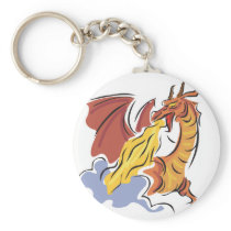 red fire-breathing dragon key chains