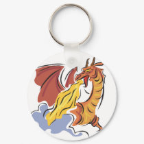 red fire-breathing dragon keychains