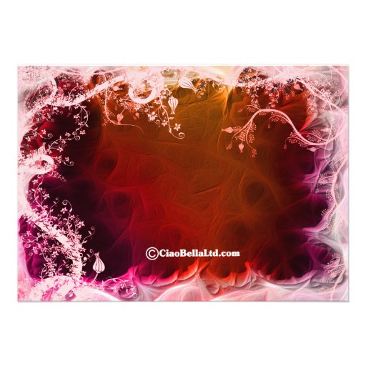 Red Fire Floral Bachelorette Party Invitation