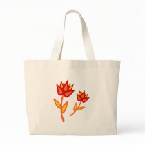 Red Fire Flower Canvas Bags