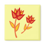 Red Fire Flower Magnet