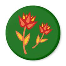 Red Fire Flower Refrigerator Magnets