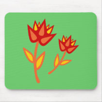 Red Fire Flower Mousepads