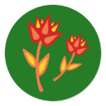 Red Fire Flower Round Sticker
