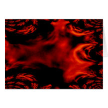 Red Fire Fractal Greeting Card