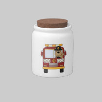 Red Fire Truck Bear candy jars