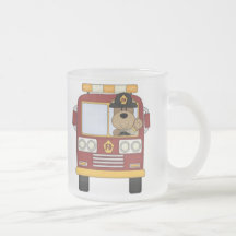 Red Fire Truck Bear Coffee Mug