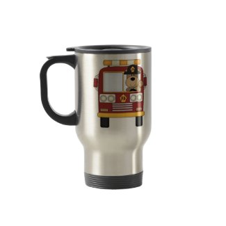 Red Fire Truck Bear mug