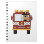 Red Fire Truck Bear Notebook