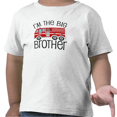 Red Fire Truck Big Brother Tee Shirts