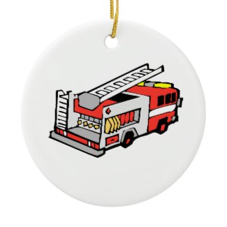 Red Fire Truck Ornaments, T-Shirts and Gifts