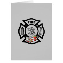 Red Fire Truck Rescue Greeting Cards