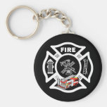 Red Fire Truck Rescue Key Chain