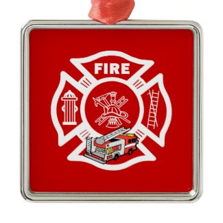 Red Fire Truck Rescue ornament