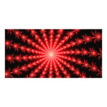 Red Fireworks - fractal design Customized Photo Card