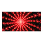 Red Fireworks - fractal design Customized Photo Card