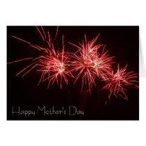 Red Fireworks Mother's Day cards