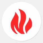Red Flame sign Round Sticker