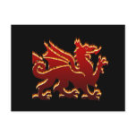 Red flame Welsh Dragon Postcard
