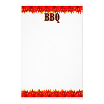 Red Flames BBQ Saying stationery