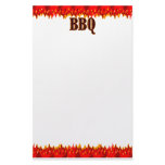 Red Flames BBQ Saying Customized Stationery