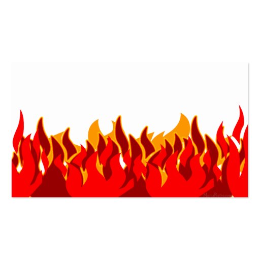 Red Flames Business Card Template (back side)