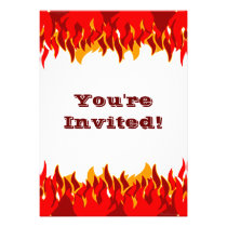 Red Flames Custom BBQ Invitation invitations