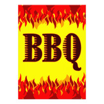 Red Flames Custom BBQ Invitation invitations