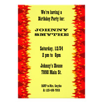 Red Flames Custom BBQ Invitation invitations