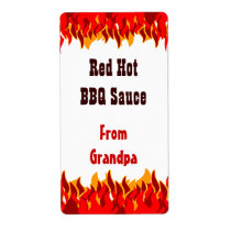 Red Flames Custom Hot Sauce Canning Labels labels