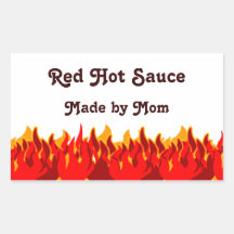 Red Flames Custom Jar or Canning Labels Sticker