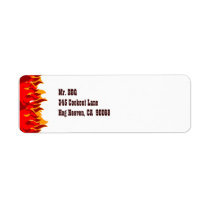 Red Flames Custom Return Address Labels labels