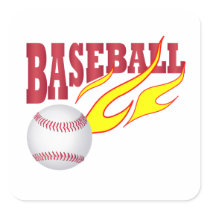 RED FLAMIN BASEBALL Sticker